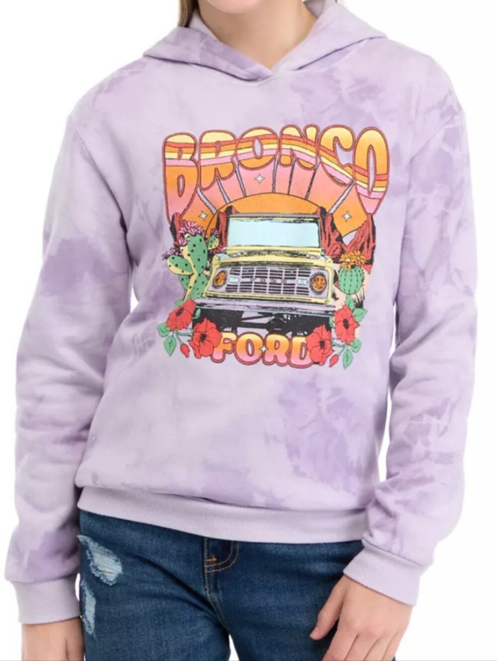 Hybrid Apparel Kids Lavender Bronco Graphic Hoodie